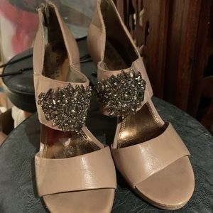 Nude diamond heels